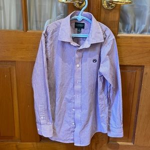 Lauren Ralph Lauren boys pink and navy plaid dress shirt size 12